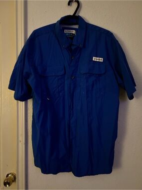 Bundle Magellan Outdoors Men's Short Sleeve Performance Shirt - Blue and red